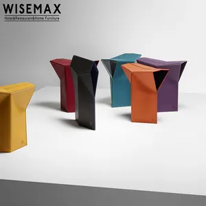 WISEMAX家具家居装饰沙发转角凳子椅子卧室家具鞍座皮革梳妆台搁脚凳家用