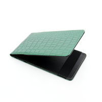 Porta Scorecard da Golf in Pelle PU Verde e Nero, Custodia per Libro dei Metri, Accessori Golf Personalizzati in Stile Coccodrillo