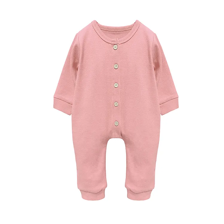 LvKKiss कार्बनिक कपास के थोक सादे रंग नवजात रोपर बच्चे के कपड़े 100% कपास बच्चे के रोम्पर उपहार सेट पूर्ण/