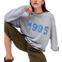 Benutzer definierte Frauen Pullover bestickt Winter lose gestrickte Pullover Strick pullover Frauen personal isierte Pullover