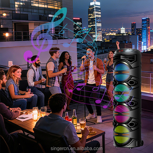 Système de haut-parleurs Bluetooth portables d'extérieur ZQS8403, dernier modèle, éclairage LED RGB, quatre haut-parleurs de 8 pouces, radio de fête, AUX - Product Image 5