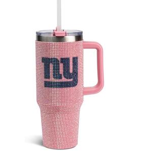 New England Patriots Rosa Glitzer Isolierter Reisebecher, 40oz mit Strohhalm-Deckel, Büro- und Auto-Kaffeebecher, Personalisierbar - Product Image 4