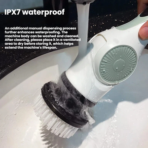 Brosse de <span class=keywords><strong>nettoyage</strong></span> électrique rotative sans fil à long manche rétractable 10 en 1 pour cuisine et voiture, brosse de <span class=keywords><strong>nettoyage</strong></span> électrique en plastique - Product Image 1