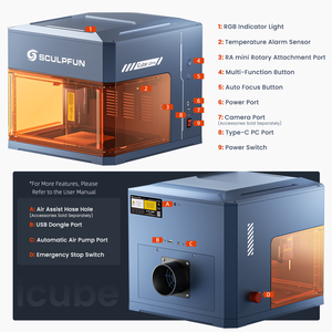 SCULPFUN ICube Ultra 12W Desktop 3D Tragbare Lasergravurmaschine Mini Grabadora Laser - Product Image 3