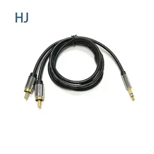 High Quality 3.5mm to 2RCA Speaker Cable Wholesale 3.5mm aux rca wireless audio adapter cable for tv