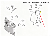 Réservoir d'expansion de liquide de refroidissement à visser de haute qualité en PP blanc pour radiateur W169 W245