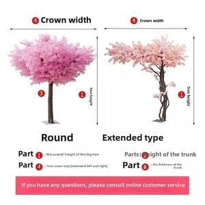 Grand <span class=keywords><strong>arbre</strong></span> artificiel de cerisier rose, plante décorative pour intérieur et extérieur, idéal pour mariages, hôtels et décoration intérieure. - Product Image 5