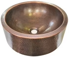 Évier de salle de bains antique à double paroi à prix abordable Lavabo de salle de bains fini en cuivre pur avec patine verte à vendre - Product Image 5