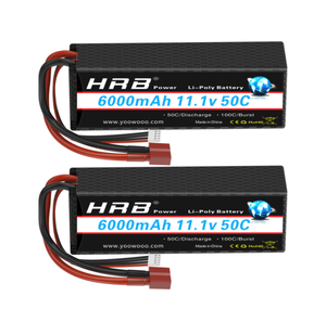 แบตเตอรี่ลิเธียม HRB 3S 11.1V 6000mah 50C พร้อมหัวต่อ Deans T สำหรับรถบังคับวิทยุ Losi Arrma 110 112 รถยนต์ รถบรรทุก รถมอนสเตอร์ ของเล่น - Product Image 1