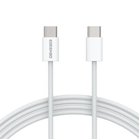 ESEEKGO G-111C Kabel Tipe-C ke Tipe-C 4FT Berbahan Nilon Kepang, Pengisian Cepat 6A untuk Ponsel Android/iOS, Kamera, Tembaga Murni