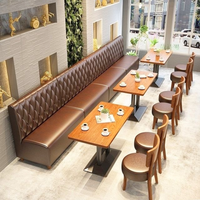 Canapé en cuir et bois massif de style rétro pour restaurant, bar à domicile et hôtel, utilisation commerciale durable, mobilier pour café
