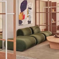 Canapé sectionnel en tissu cachemire de luxe léger italien, canapé compressible pour salon, petit appartement, hôtel, salle de sport, noir