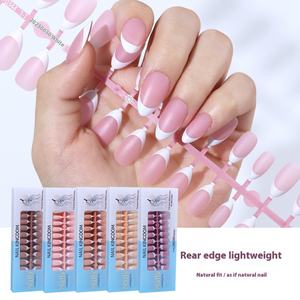 240 piezas OEM/ODM Jelly Soak Off Gel-X prediseñado Rosa medio cuadrado puntas de <span class=keywords><strong>uñas</strong></span> cubierta completa Gel prensa en las <span class=keywords><strong>uñas</strong></span> para salón - Product Image 3