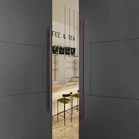 Poignée de porte en cuir de luxe, quincaillerie robuste contemporaine pour portes doubles en verre sans cadre de bureau de direction