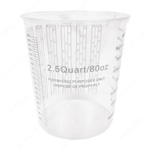 80 oz 2.5 Quart Auto Paint Measuring Cups 80 Ounce PP Plastic Disposable Quart Mixing Cups Graduated Paint Mixing Cups