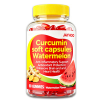 Capsules molles de curcumine et pastèque OEM/ODM, extrait de curcuma et poivre noir, soutien pour la santé des articulations et du cœur, complément alimentaire à base de plantes pour adultes
