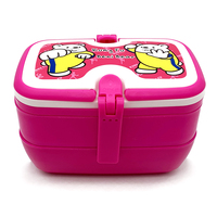 Boîte à lunch bento mignonne, empilable à deux niveaux, sans BPA, compatible micro-ondes, en plastique, pour adultes et enfants, idéale pour le camping