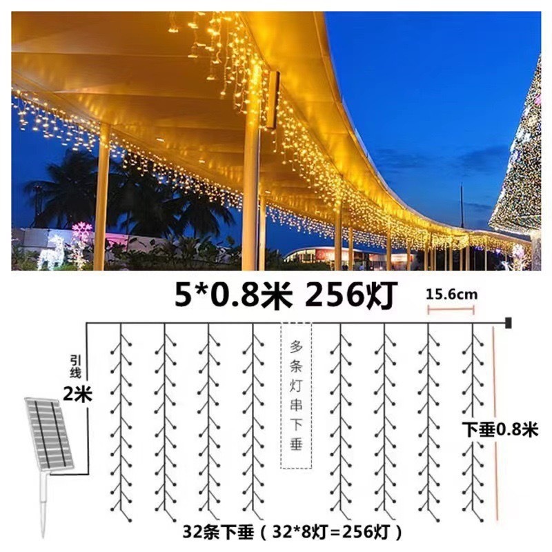 Nuevo blanco cálido 5*0,8 m 256 lámpara