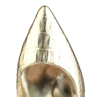 Chaussures à talons aiguilles pour femmes, argentées, en PU métallisé, effet crocodile, bout pointu, talons hauts, chaussures sexy pour femmes, chaussures de soirée