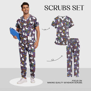 Etiqueta de diseño de moda Conjuntos de tops de enfermera personalizados Enfermería médica Conjuntos de uniformes Quirúrgicos - Product Image 4