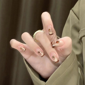 Patchs d'ongles unisexes pleine couverture style français, effet haut de gamme, nouvelle collection automne-hiver 2024, <span class=keywords><strong>manucure</strong></span> Pure Hand-Worn Armour <span class=keywords><strong>2023</strong></span> - Product Image 3