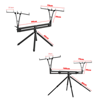 Nouveau Modèle Amélioré Support Pliable 270 Réglable en Alliage d'Aluminium Canne à Pêche Trépied 4 Pieds Porte-Canne Portable Rod Pod Carpe