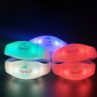 Bracelet lumineux en silicone souple avec logo imprimé par sublimation personnalisé, télécommande LED, bracelet promotionnel en caoutchouc