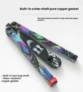 Practice smooth butterfly <b>knife</b> <b>safe</b> swinging <b>knife</b> fancy plastic <b>knife</b> training folding <b>knife</b> - Product Image 6