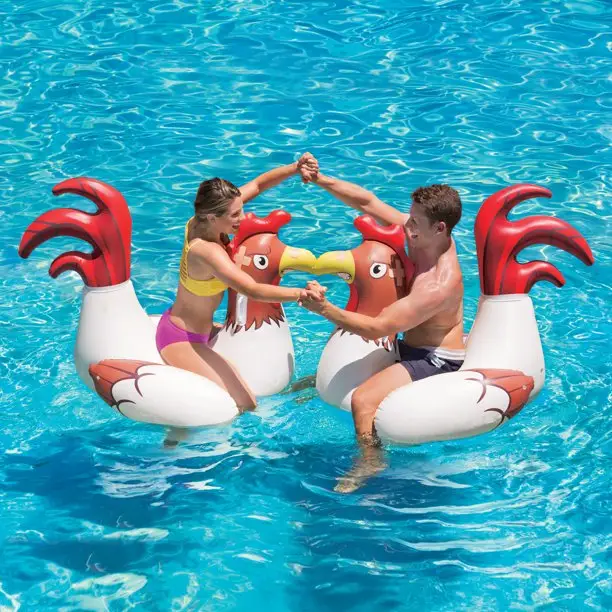 2 Set Chicken Fight Inflatable Pool Float Game for Kids and Adults