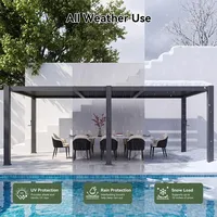 Pergola à lames orientables Aoxun 20x10 pieds, poteaux épaissis, gazebo d'extérieur, toits réglables, système de drainage intégré, montage facile breveté