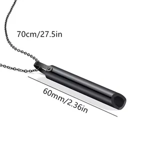 Customizable LOGO Box Chain Stainless Steel Whistle Stress Relief Anxiety Meditation Positive Thinking Breath Pendant Necklace