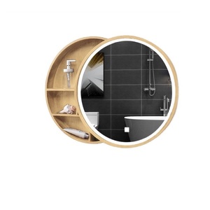 Armadietto a Specchio LED Rotondo per <span class=keywords><strong>Bagno</strong></span> con Ante Scorrevoli e Vano Portaoggetti, Vendita Diretta dalla Fabbrica per Ordini all'Ingrosso per Hotel e Progetti - Product Image 6