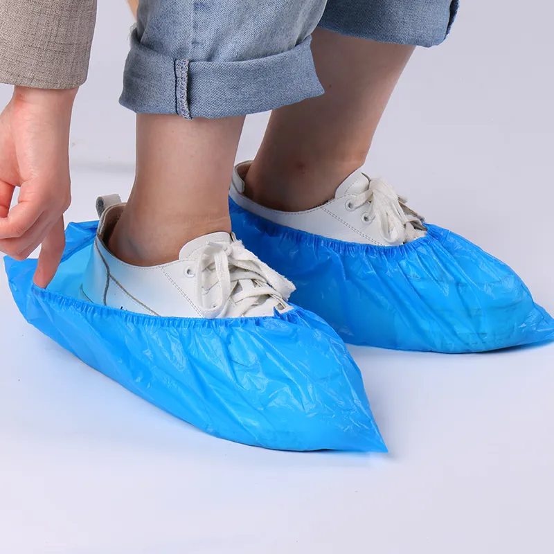 Blue CPE Shoes Cover Wholesale Disposable Non Woven Plastic Shoes Cover High Quality