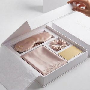 Digital Printed 100% 6A Mulberry <b>Sleep</b> Set Silk Pillowcase+Shading Eye Mask+Hair Scrunchie Luxury Custom Logo <b>Gift</b> Box - Product Image 1