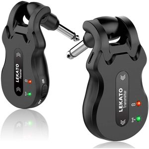 Transmisor y Receptor Inalámbrico para Guitarra Lekato, Sistema de Audio Recargable para Altavoz, Negro WS-50 - Product Image 1