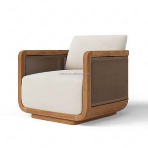 Ensemble de meubles d'extérieur en teck FERLY, luxe moderne, durable, canapé de patio <span class=keywords><strong>contemporain</strong></span> pour <span class=keywords><strong>salon</strong></span> de <span class=keywords><strong>jardin</strong></span> - Product Image 2