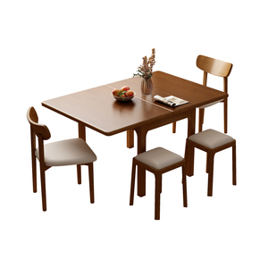 Solid <b>Wood</b> Folding <b>Dining</b> <b>Table</b> <b>Extendable</b> Square Long <b>Table</b> For Living Room <b>Dining</b> Room - Product Image 5
