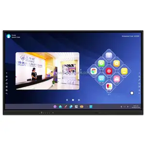 Papan Pintar Layar Sentuh Besar 75 ", Kapasitif 4K Panel Datar Sentuhan Interaktif, Papan Pintar Multi Sentuh 55" ~ 98"