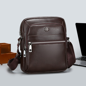 Nuevo Bolso Cruzado de Piel Sintética Vintage para Hombre, Impermeable, con Cierre de Cremallera, Forro de Poliéster, Gran Capacidad, para Verano - Product Image 2
