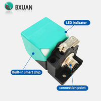 Capteur de proximité inductif carré BXUAN, distance de détection 20 mm, NPN NO, M12, 4 broches, montage encastré, détection de fer