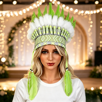 Coiffe indienne pour déguisement de fête d'Halloween, carnaval, plumes, bonnet de guerre, coiffe tribale, accessoires de scène, accessoires photo