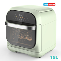 Friteuse à air vapeur 15L 1635W Four combinant vapeur et friteuse à air Moins d'huile Écran tactile LED Friteuse à air numérique intelligente