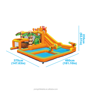 Nhà Sản Xuất Tùy Chỉnh Ngoài Trời Đài Phun Nước Trẻ Em Inflatables Lâu Đài Trượt Combo Hồ Bơi Nước Với Vòng Bóng - Product Image 2