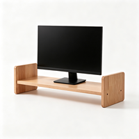 Maßgefertigter Massivholz-Monitorständer Ergonomischer Computerbildschirm-Schreibtischzubehör PC-Ablage Büro-Aufbewahrungsorganizer