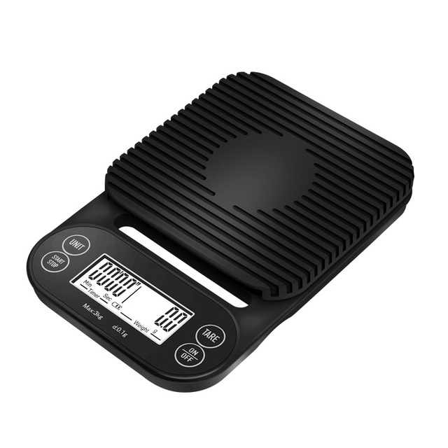 Changxie Factory Digital Coffee Scale with Timer for Pour Over and Drip Coffee Black Waterproof 3kg 0.1g Scale