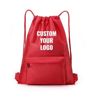 Custom Brand & Logo Wholesale Durable Gym <b>Drawstring</b> <b>Backpack</b>, Polyester Waterproof Unisex with Air Cushion Support Belt - Product Image 1