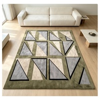 Tapis en acrylique vert tufté à la main pour salon – Prix de gros – Tapis de zone
