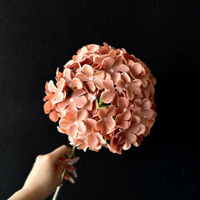 Bunga Hydrangea Sutra Besar Buatan Tangan, Tangkai Bunga Lembut, Dekorasi Pernikahan, Hotel, dan Tempat Acara
