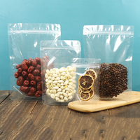 Sachet alimentaire transparent refermable à fermeture éclair, pochette verticale transparente avec fermeture à glissière