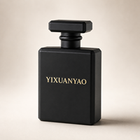 Flacon de parfum carré en verre noir mat de 50 ml, flacon pulvérisateur vide, logo personnalisé, flacon de parfum de luxe, Botella De Perfume